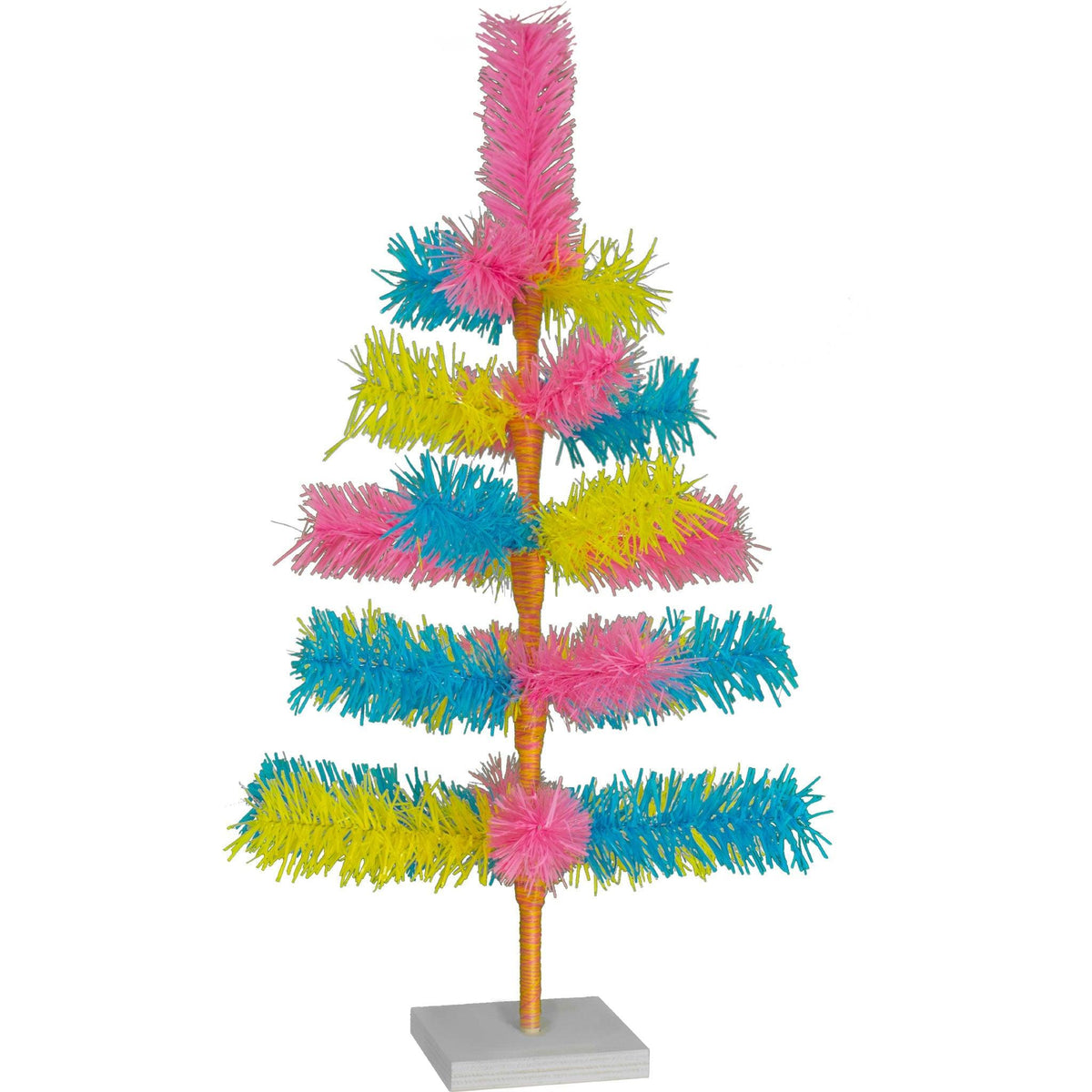 Lee Display's Original Easter-themed Mixed Tinsel Christmas Trees!    Decorate for the holidays with retro Pink, Blue, and Yellow Christmas Trees and start creating your centerpiece.  On sale now with leedisplay.com