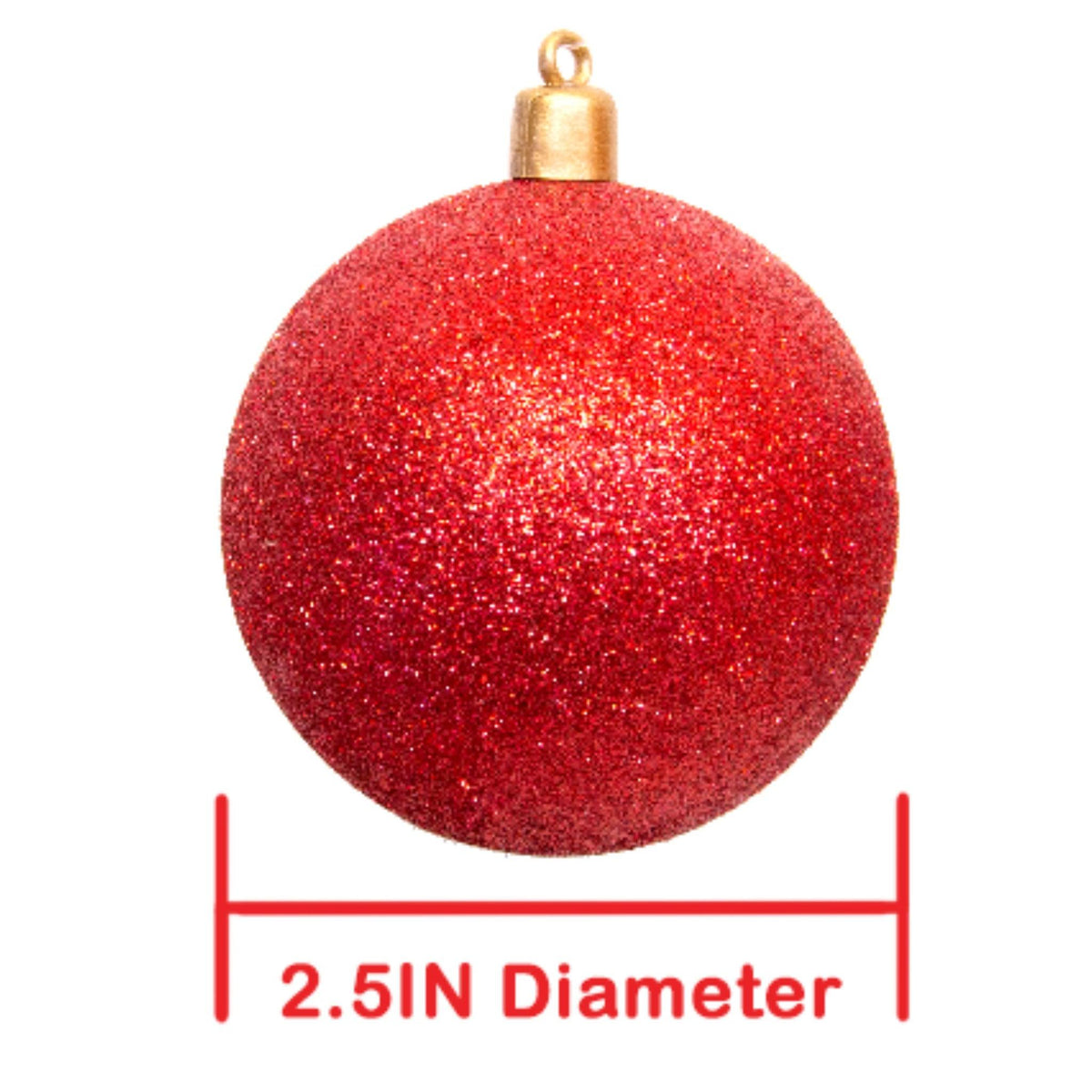 4 Red Glitter Ball Ornament