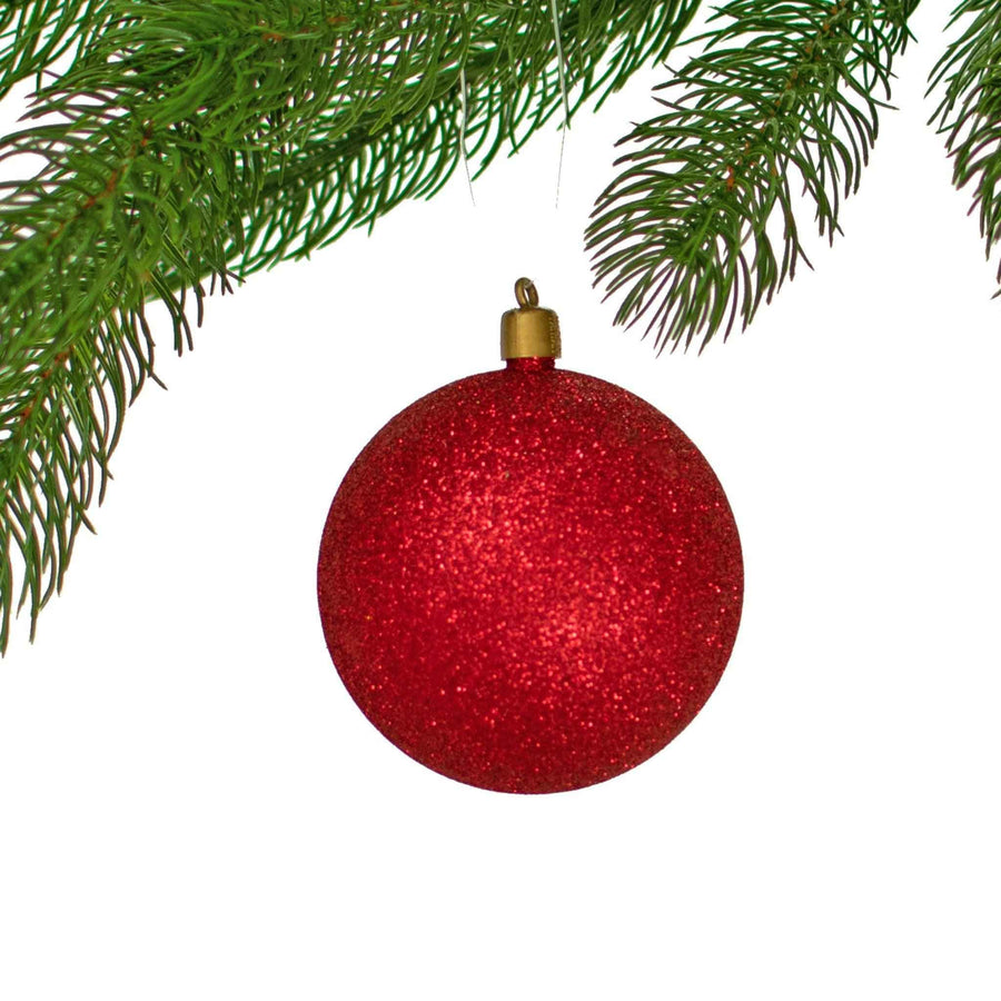 Glitter Red Ball Ornaments - Lee Display