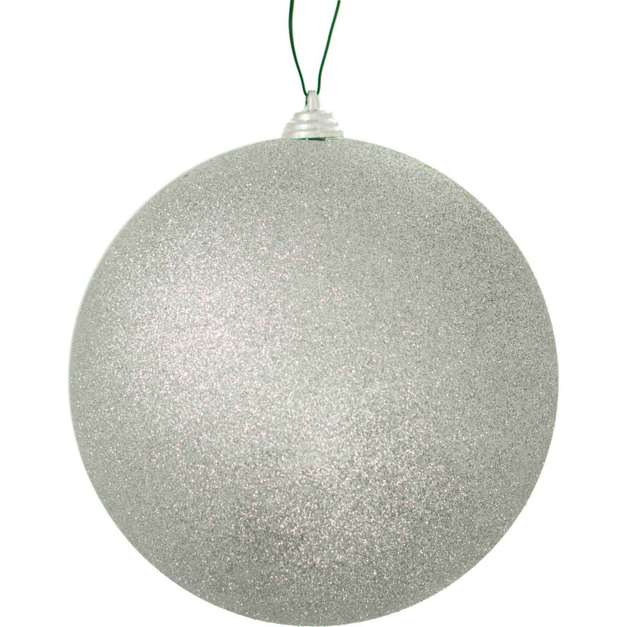 Glitter Silver Ball Ornaments - Lee Display