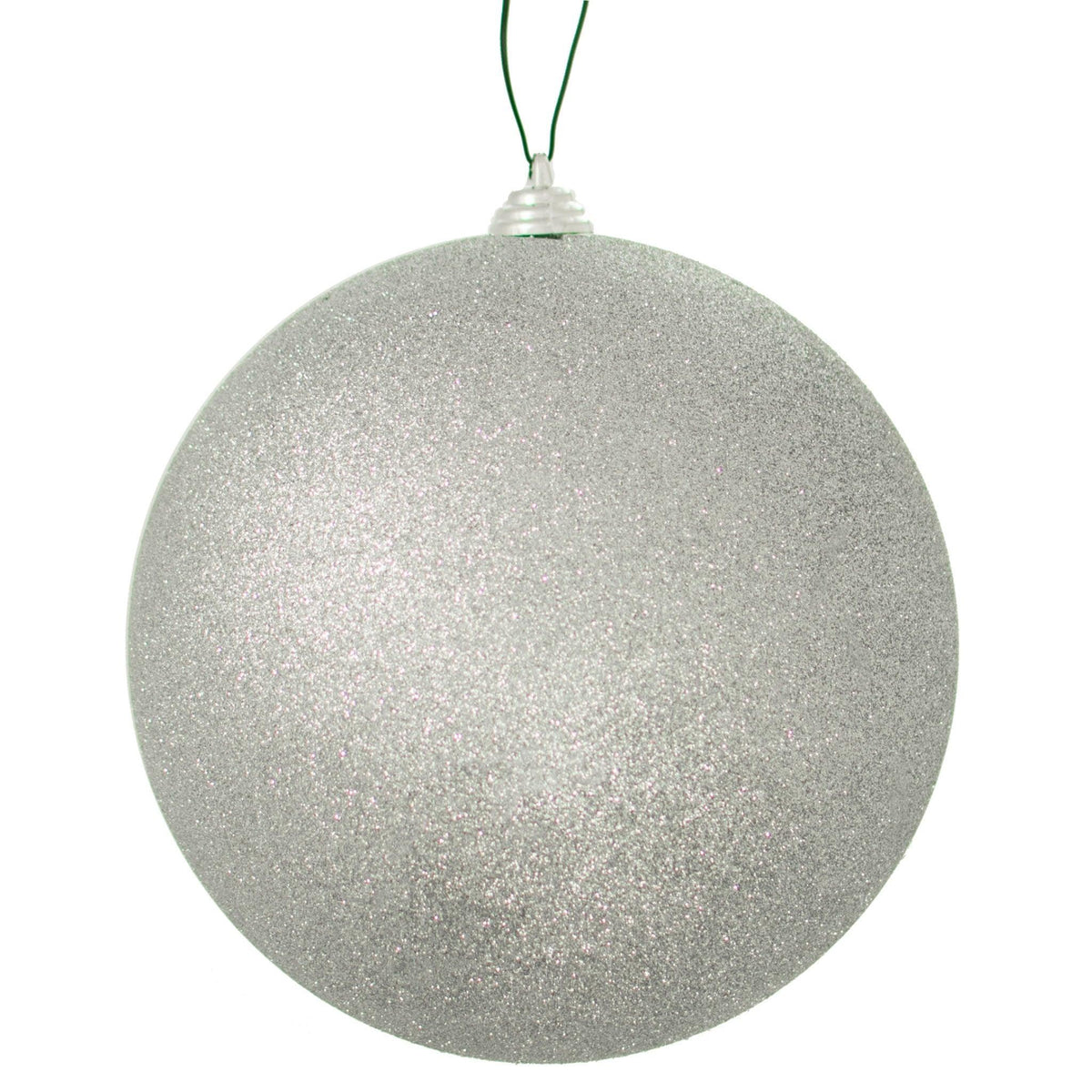 Glitter Silver Ball Ornaments Holiday Decorations on Sale Lee Display 8in