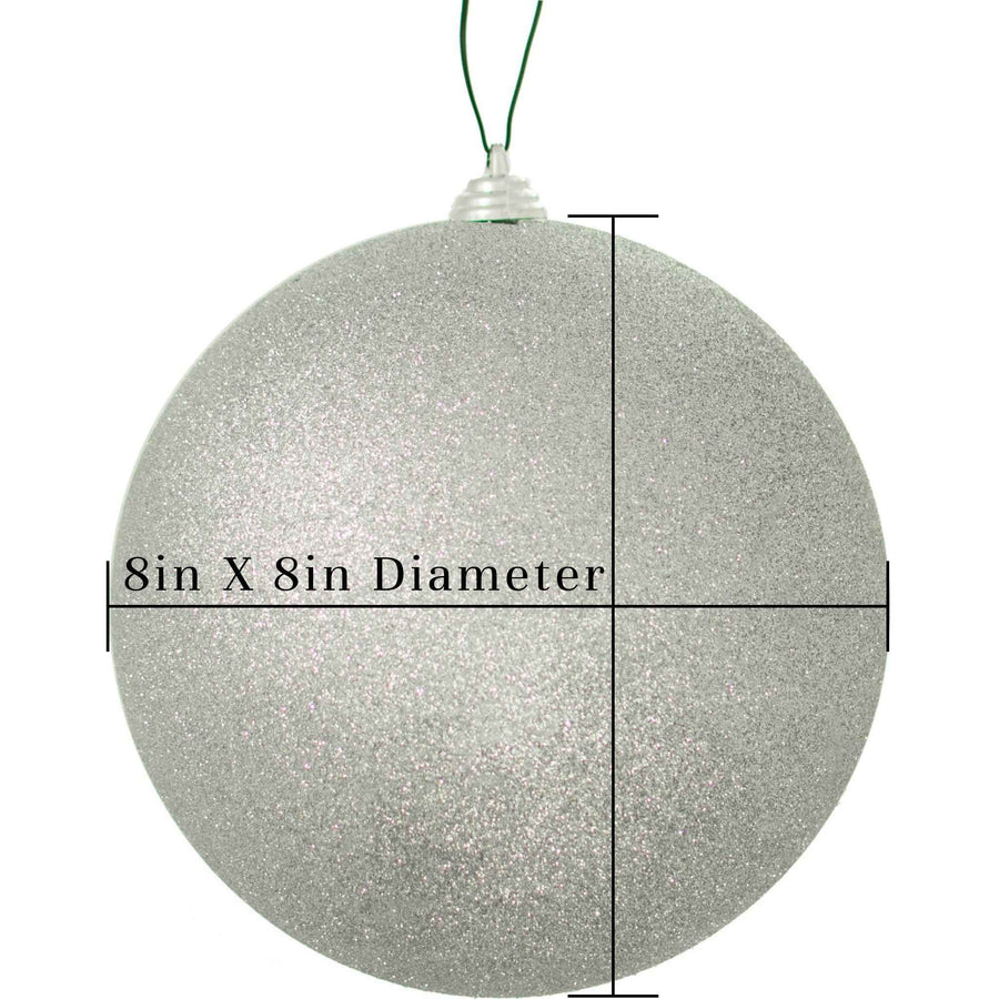Glitter Silver Ball Ornaments - Lee Display