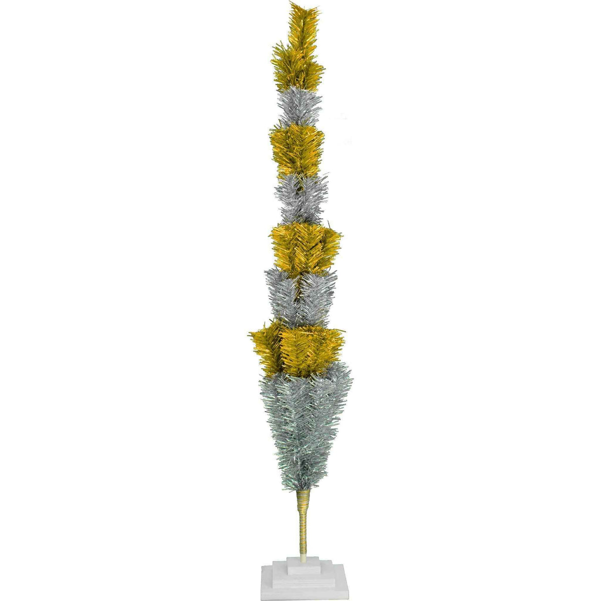 Gold & Silver Layered Tinsel Christmas Tree - Lee Display