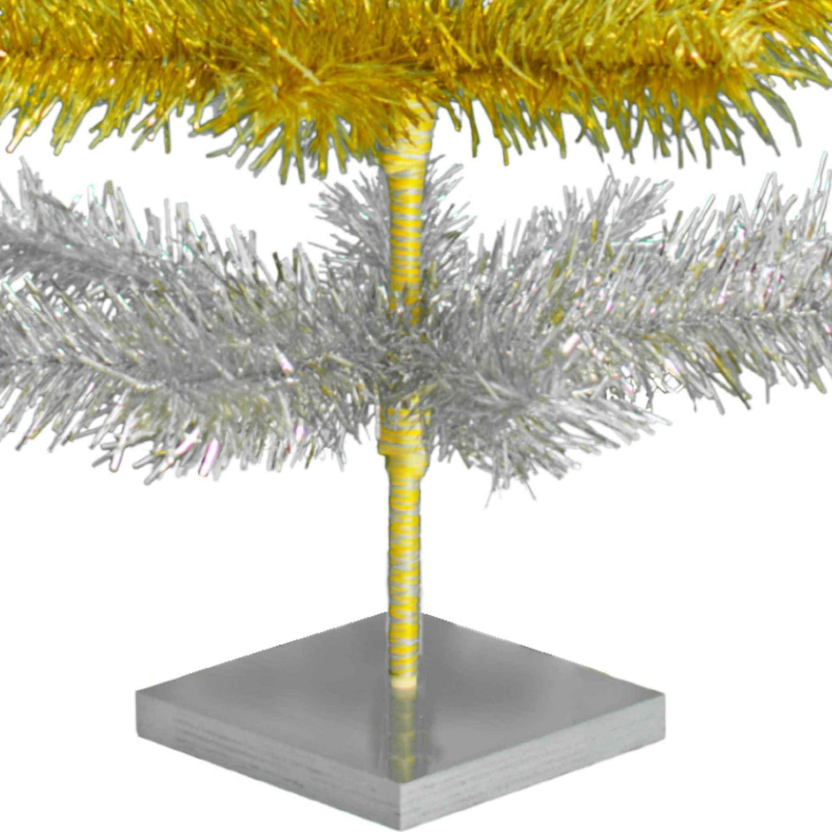 Gold & Silver Layered Tinsel Christmas Tree - Lee Display