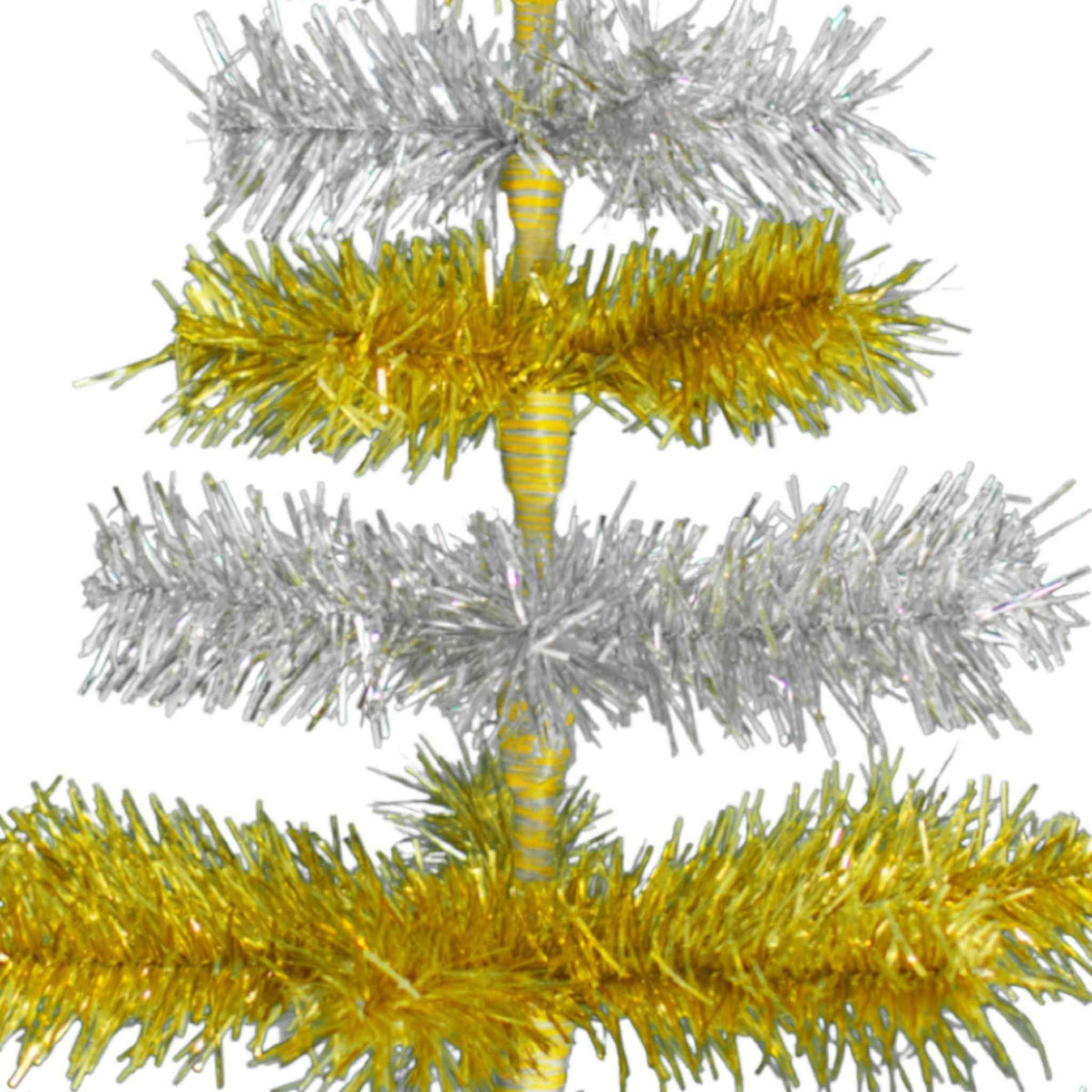 Gold & Silver Layered Tinsel Christmas Tree - Lee Display