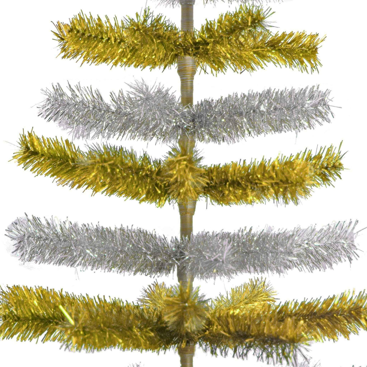 Gold & Silver Layered Tinsel Christmas Tree - Lee Display