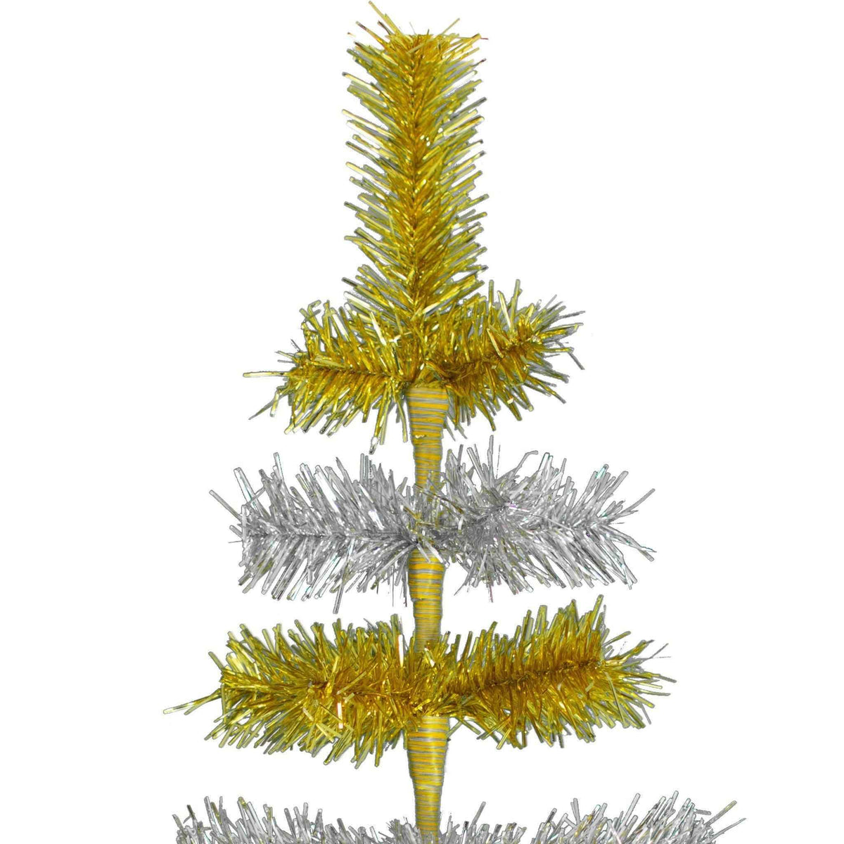 Gold & Silver Layered Tinsel Christmas Tree - Lee Display
