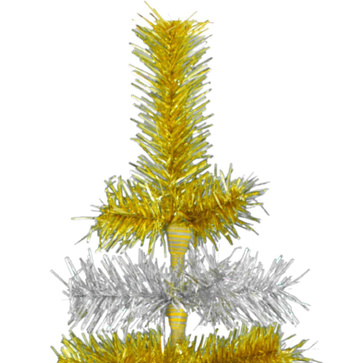 Gold & Silver Layered Tinsel Christmas Tree - Lee Display