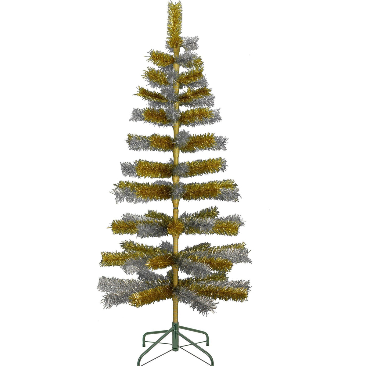 Gold & Silver Mixed Tinsel Christmas Tree - Lee Display