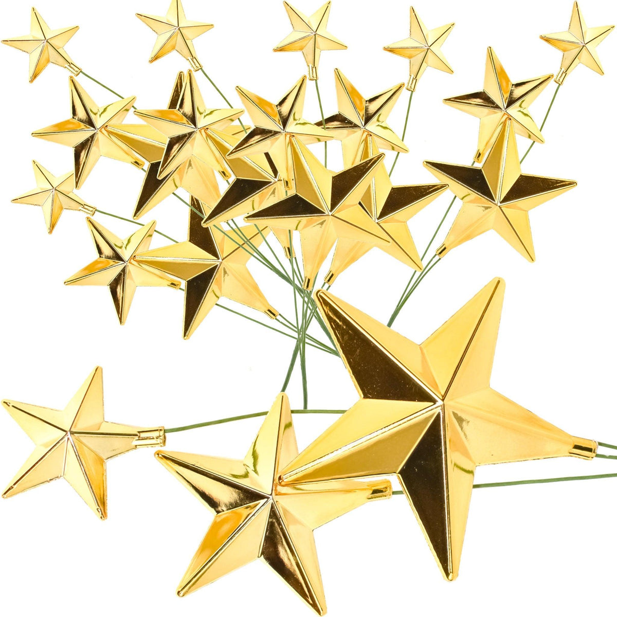 24 Pack | Gold Star Pick Ornaments | Holiday Decor | Lee Display