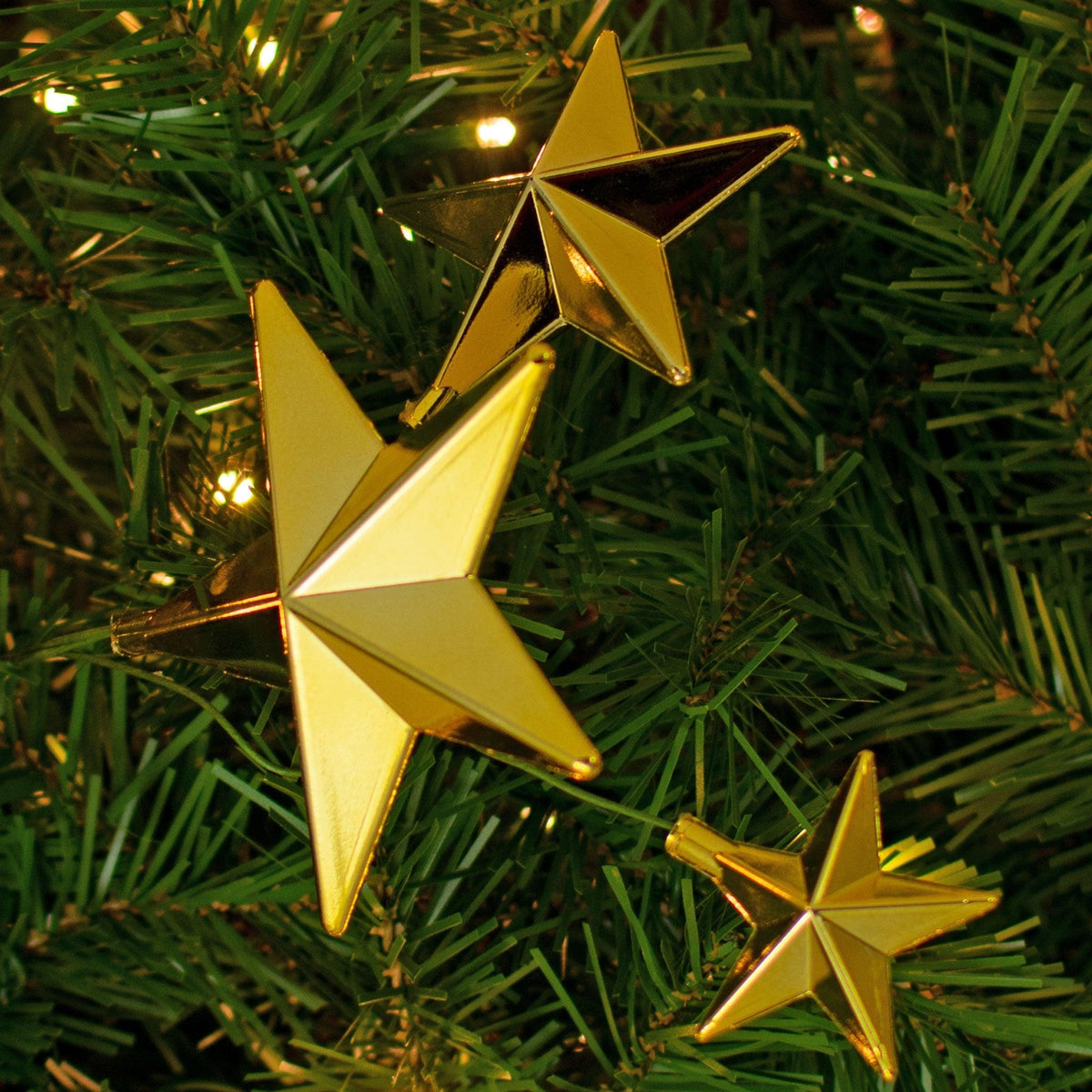 24 Pack, Gold Star Pick Ornaments, Holiday Decor