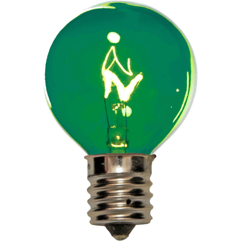 1 Box of 25 of brand new transparent Green G40 Globe Light Bulbs Replace your old bulbs today at leedisplay.com