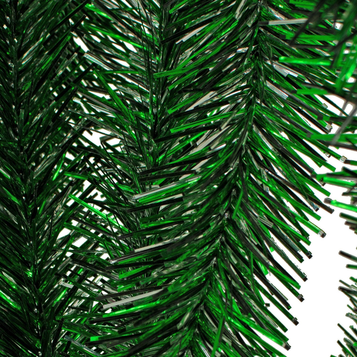 Lee Display's Green Silver and Black Tinsel Garlands sold in 25ft lengths at leedisplay.com