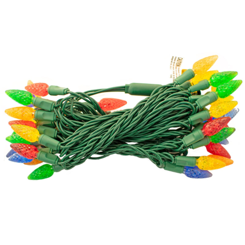 LED Multi-Color C6 Light Bulbs with 18FT Green Wire Christmas String on sale at leedisplay.com