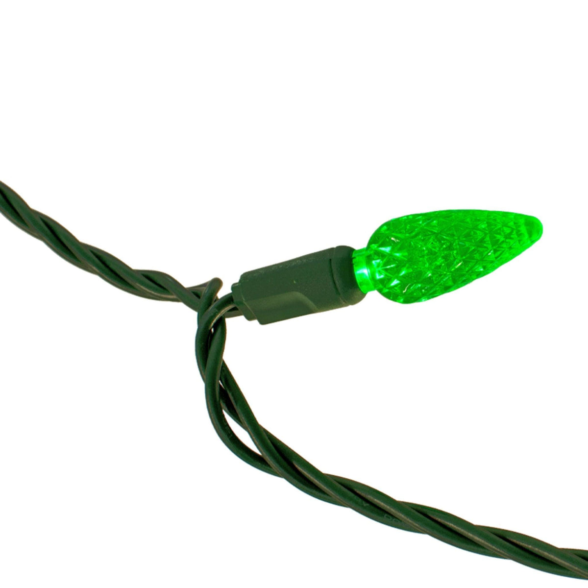 LED Multi-Color C6 Light Bulbs with 18FT Green Wire Christmas String on sale at leedisplay.com