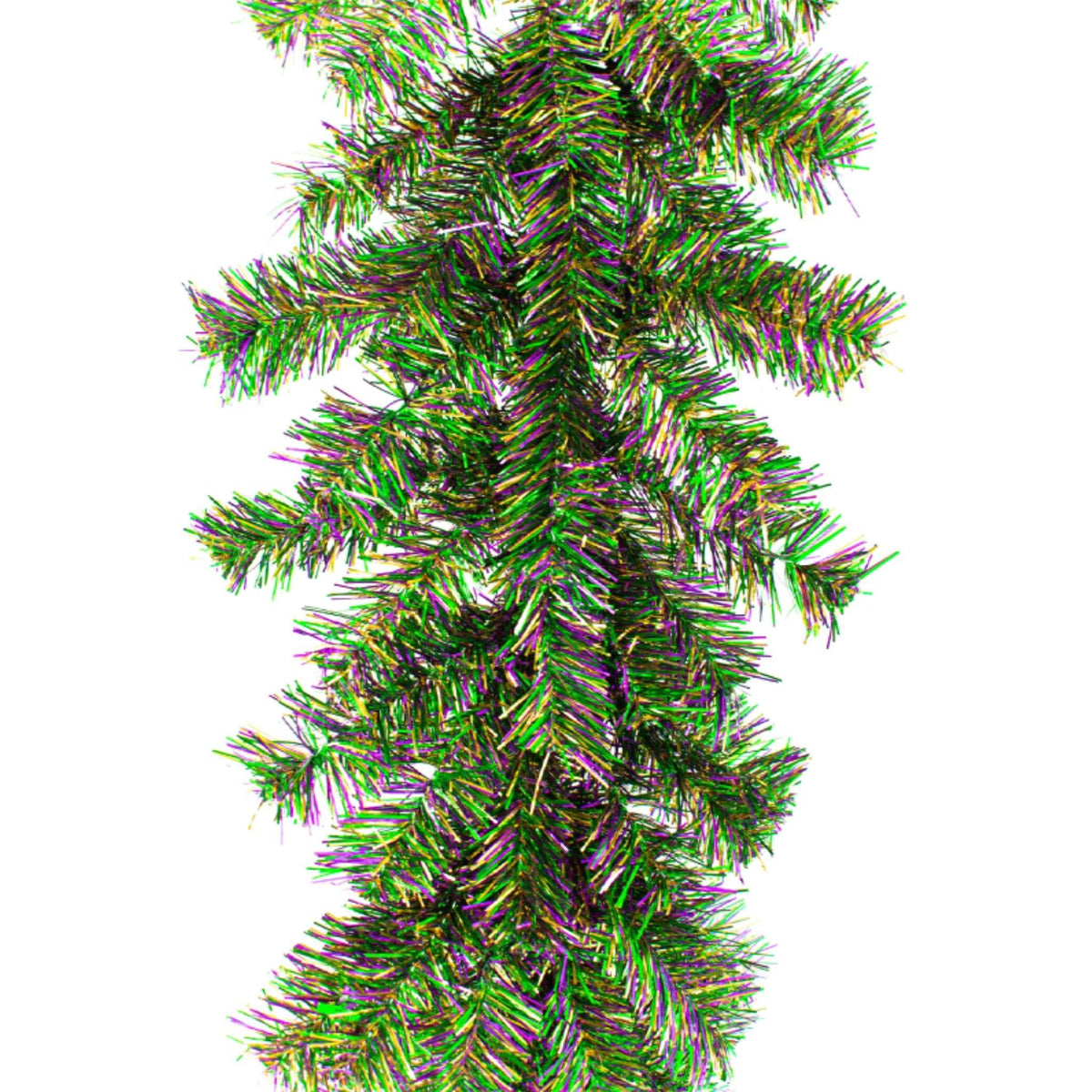 Shop for Lee Display's brand new 6FT Mardi Gras themed Tinsel Brush Garland on sale now at leedisplay.com.