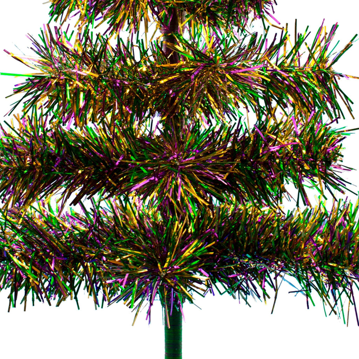 Lee Display's Festive Mardi Gras Tinsel Christmas Trees on sale only at leedisplay.com