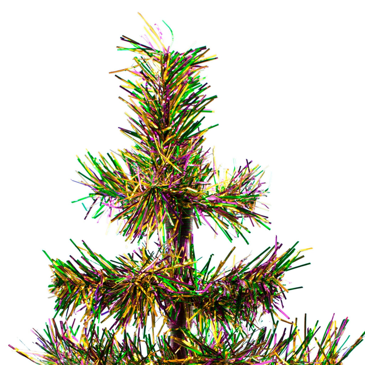 Lee Display's Festive Mardi Gras Tinsel Christmas Trees on sale only at leedisplay.com