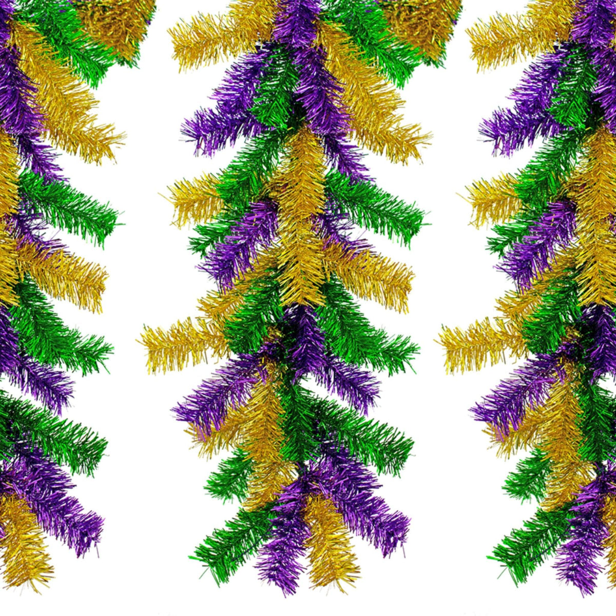 Shop now for Lee Display's brand new 6FT Mardi Gras themed mix tinsel brush garlands on sale at leedisplay.com.  Multicolor mixed brush.