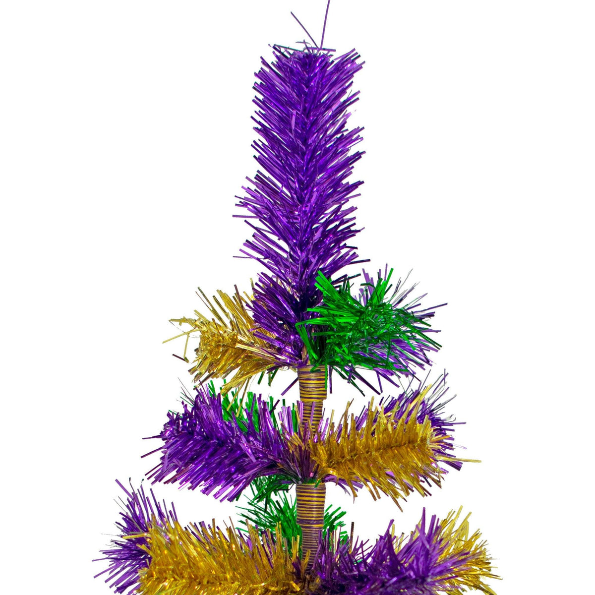 Mardi Gras Themed Tinsel Christmas Tree Mixed Brush Branches Holiday Decor  Trees (36in)