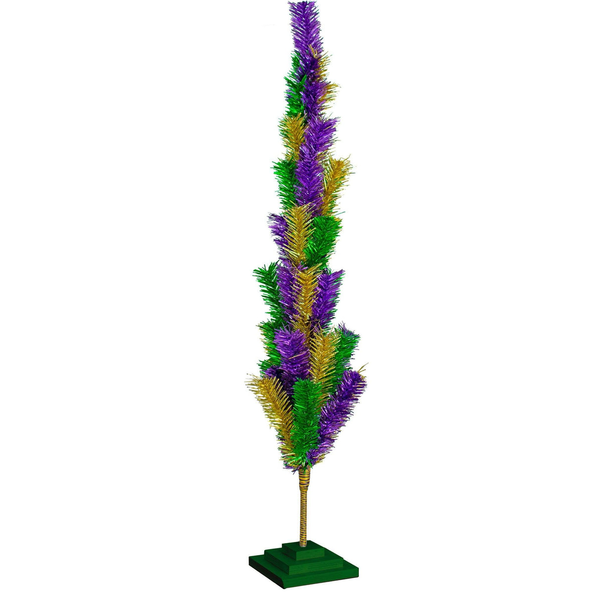 Introducing Lee Display's brand new Purple, Green, & Gold Christmas Trees made by hand in the USA! Decorate your holidays with a classic Mardi Gras-themed Tinsel Christmas Tree on sale at leedisplay.com