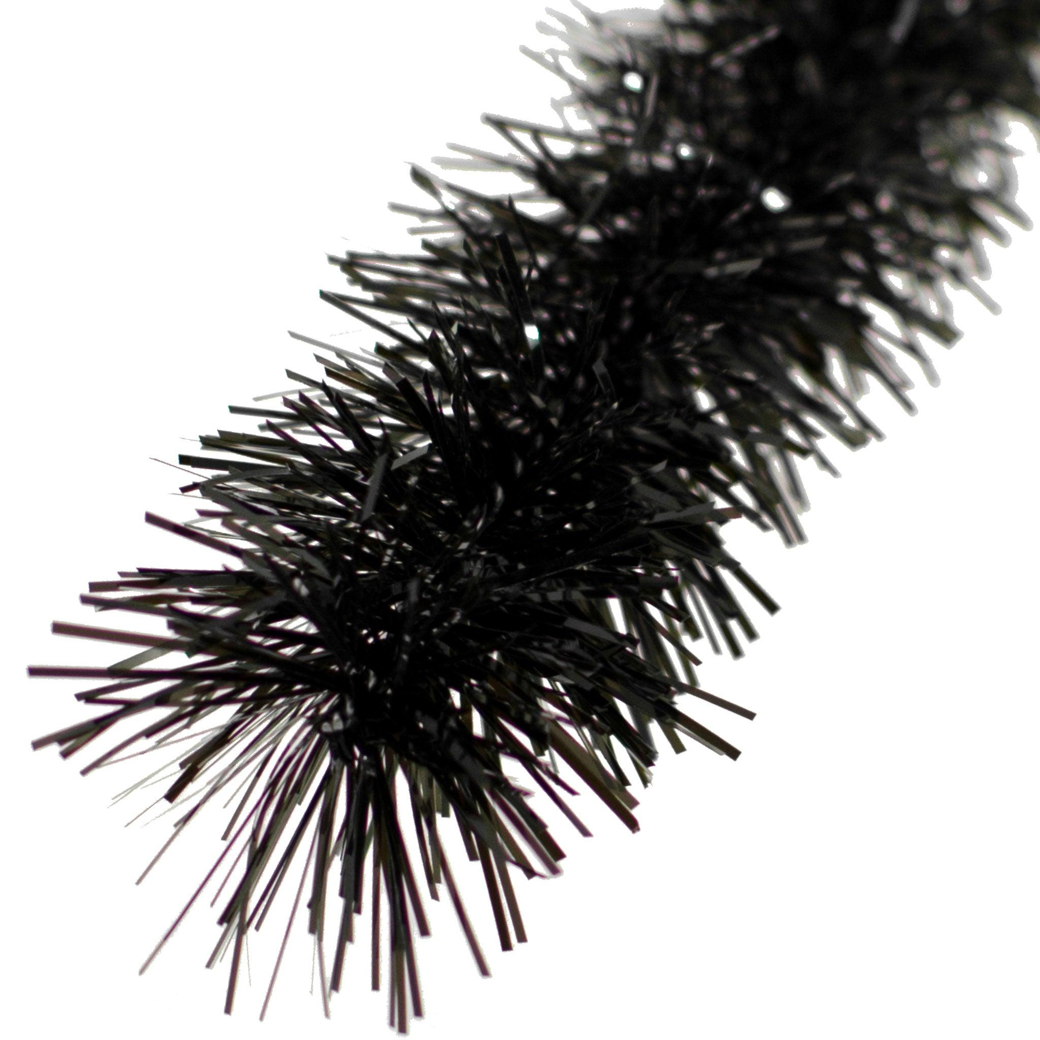 30ft Length Tinsel Garland | Shiny Metallic Black | Shop Lee Display