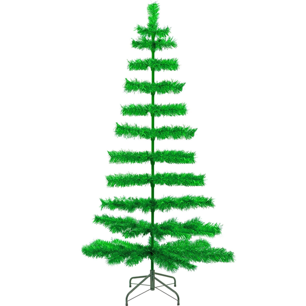 60in Metallic Green Tinsel Christmas Tree on sale at leedisplay.com