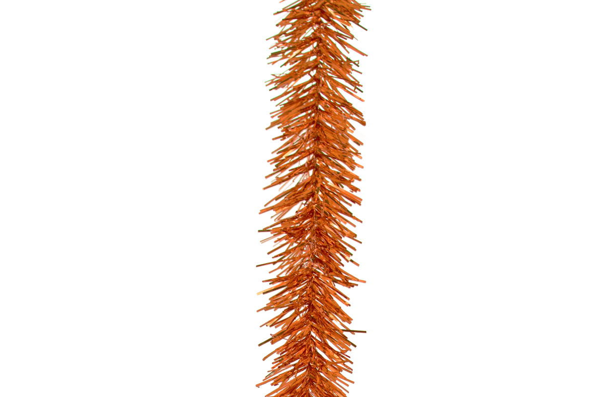 Metallic Orange Tinsel Garlands for your Halloween Decorations made by Lee Display on sale now at lee display.com