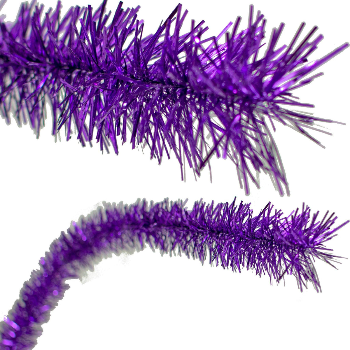 Lee Display's brand new 25ft Shiny Metallic Purple Tinsel Garlands and Fringe Embellishments on sale now at leedisplay.com