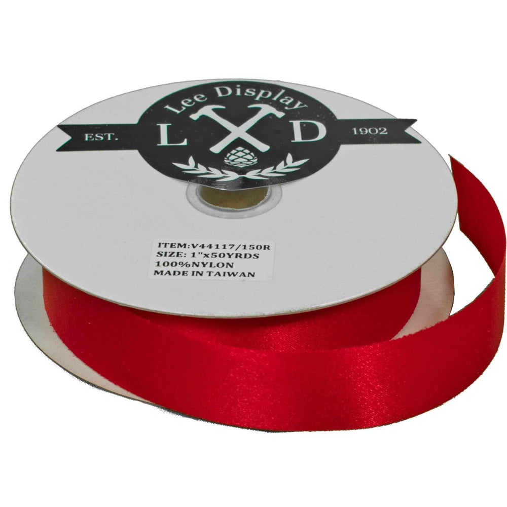 Metallic Red Ribbon Traditional Classic Christmas Decorating Fabric ...