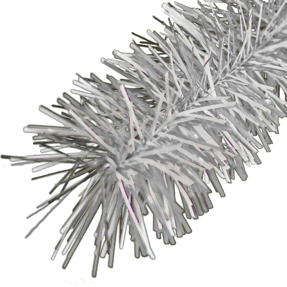 Metallic Silver & White Tinsel Garland - Lee Display