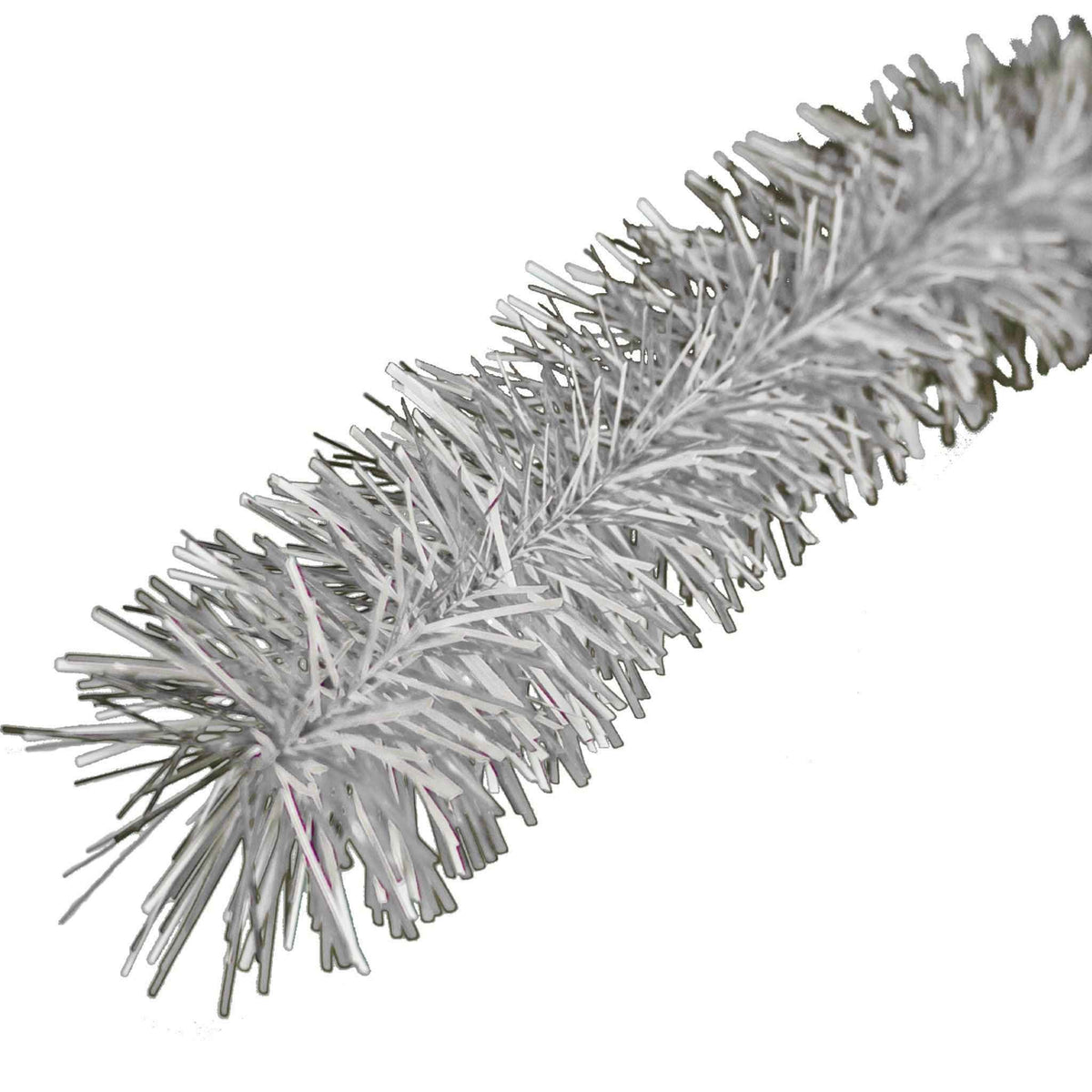 Metallic Silver & White Tinsel Garland - Lee Display