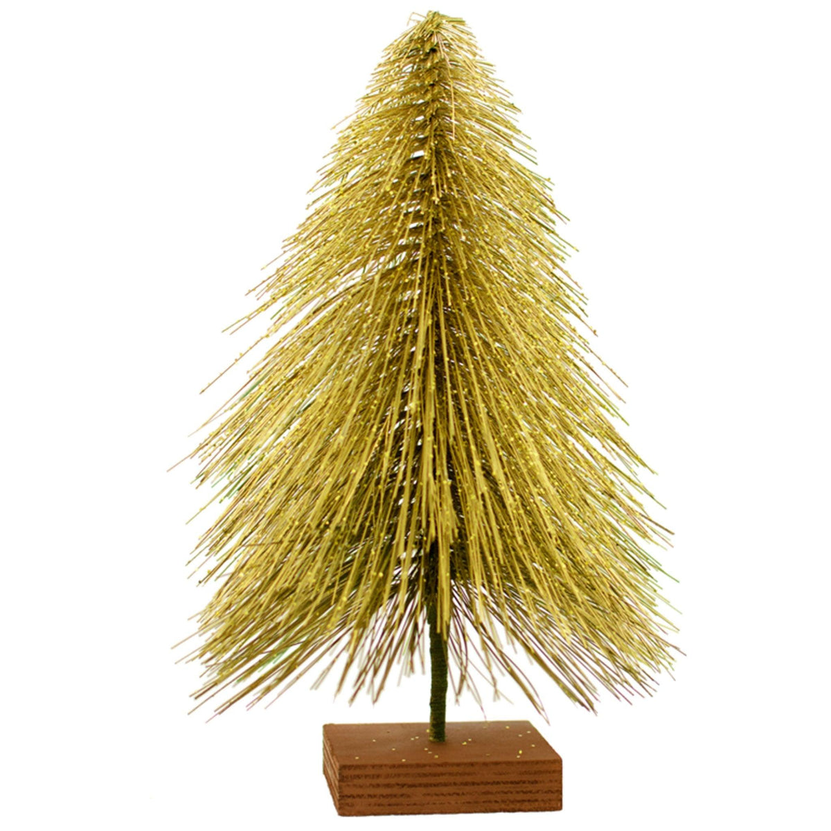 Mini Gold Bottlebrush Christmas Trees are sold at leedisplay.com.  Now come in sets of 3