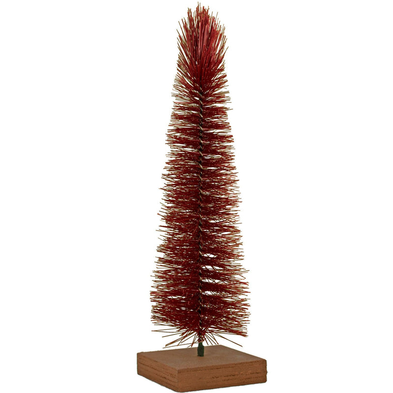 Decorate your holidays with a rustic burgundy Red Mini Bottlebrush Tree with leedisplay.com