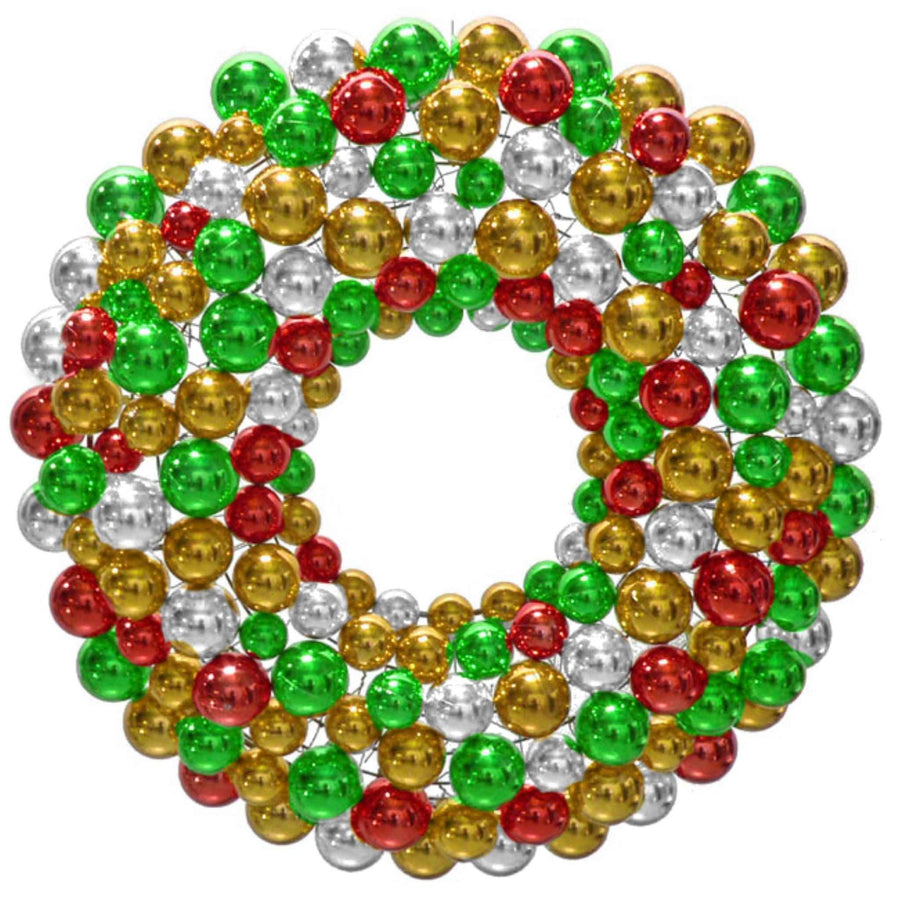 Multi-Color Ball Ornament Wreath - Lee Display
