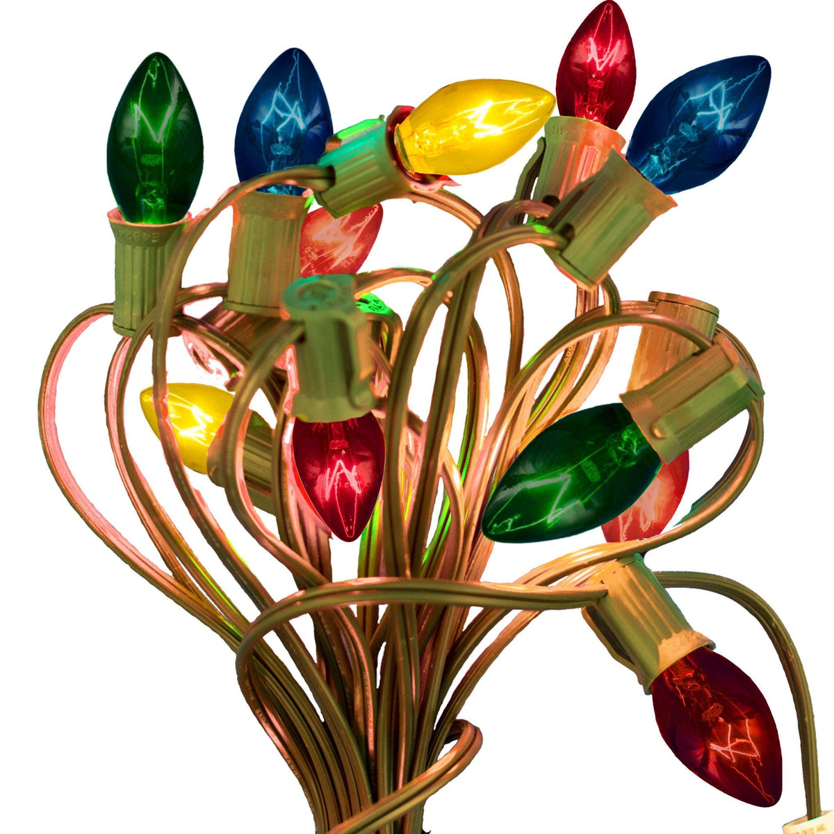 Lee Display offers your favorite Multi-Color Christmas Lights sold with a 25FT Patio String Cord in a set
