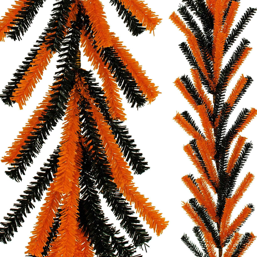 Orange & Black 1in Tinsel Halloween Garland - Lee Display