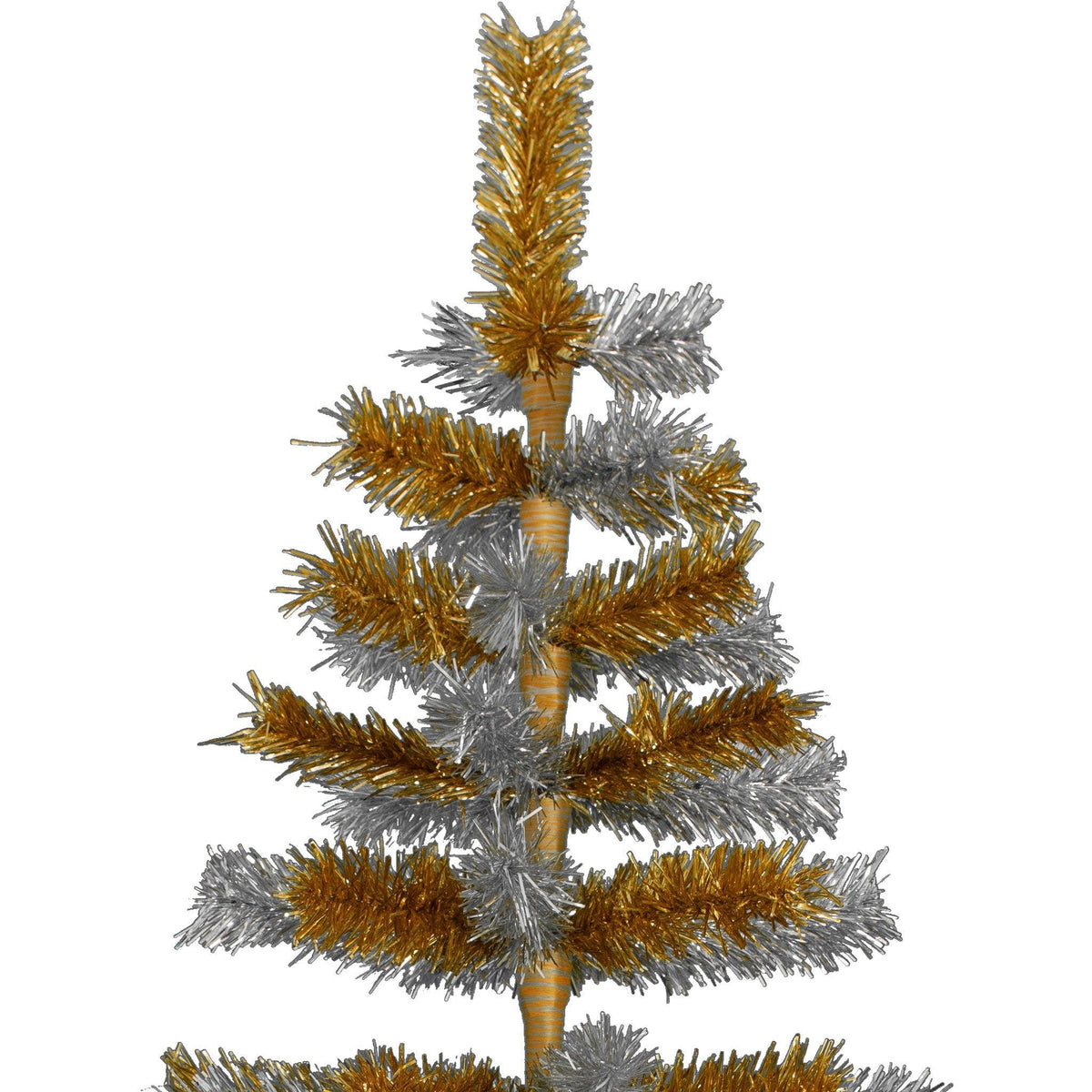 Orange & Silver Mixed Tinsel Christmas Tree - Lee Display
