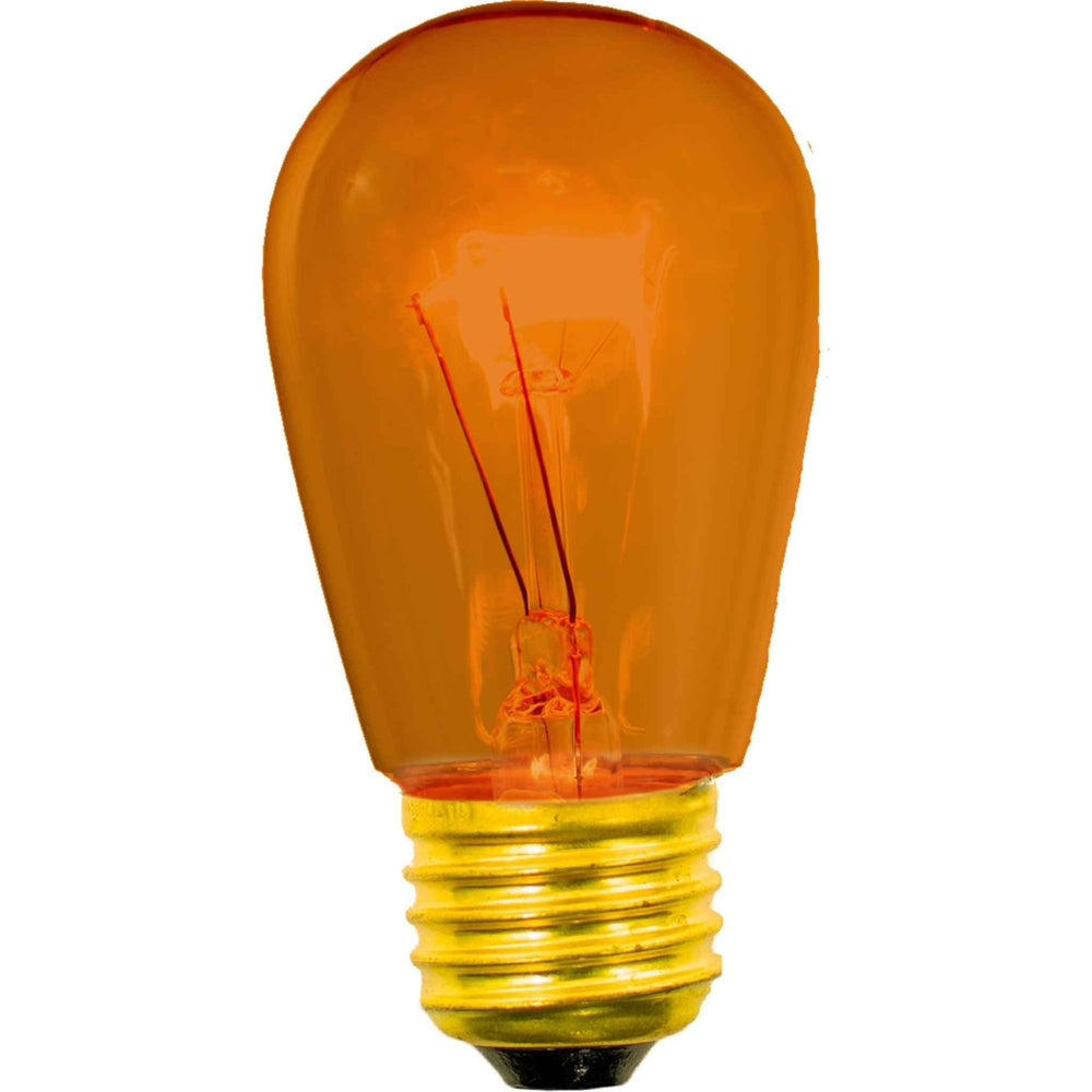 Buy Brand New S14 Edison Light Bulbs, Orange Incandescent 11-Watts ...