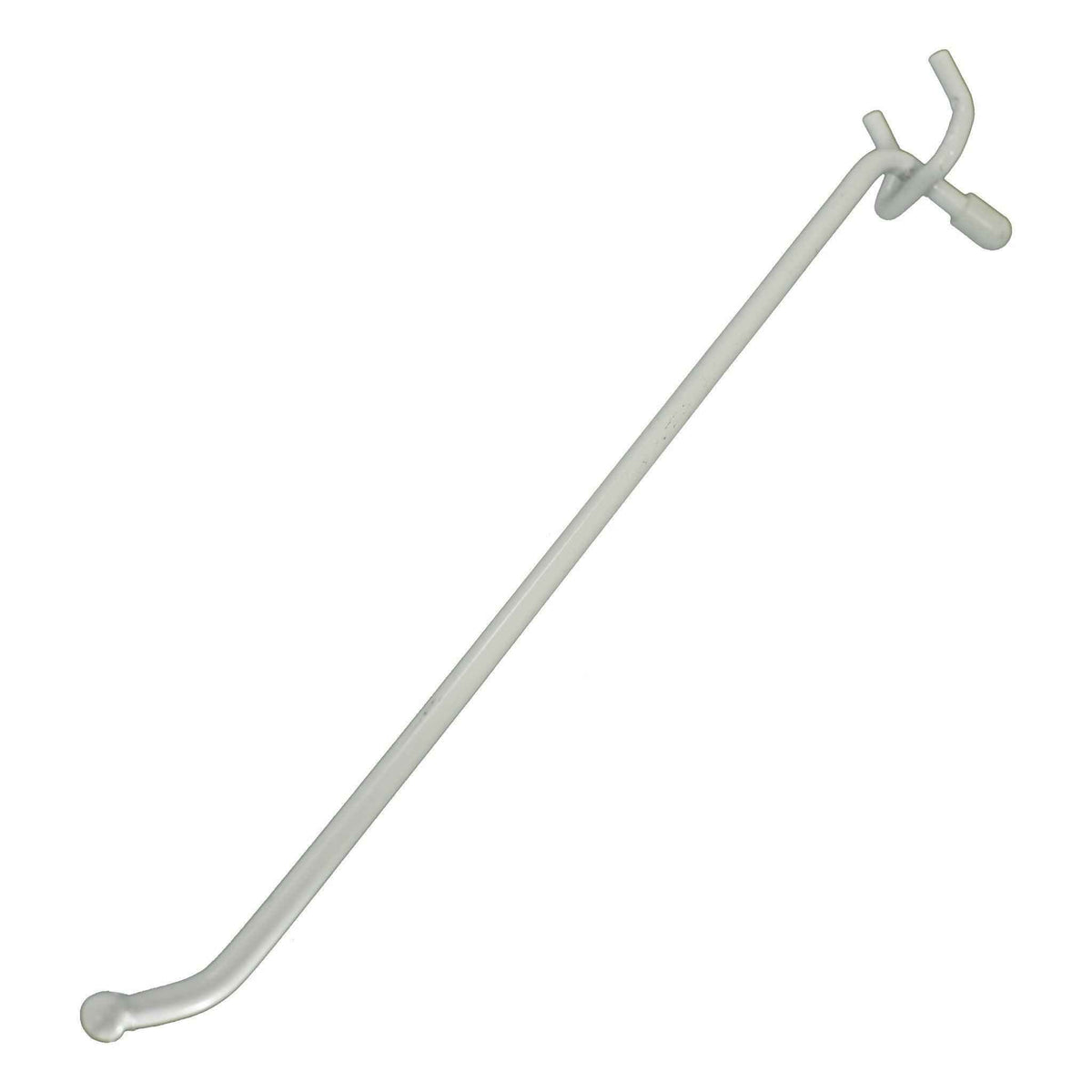 Peg Board Hooks, White Straight 10in Long - Lee Display