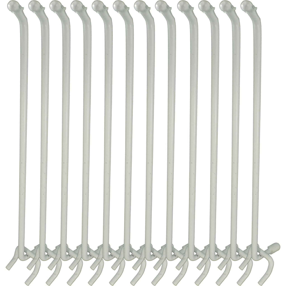 Peg Board Hooks, White Straight 10in Long - Lee Display