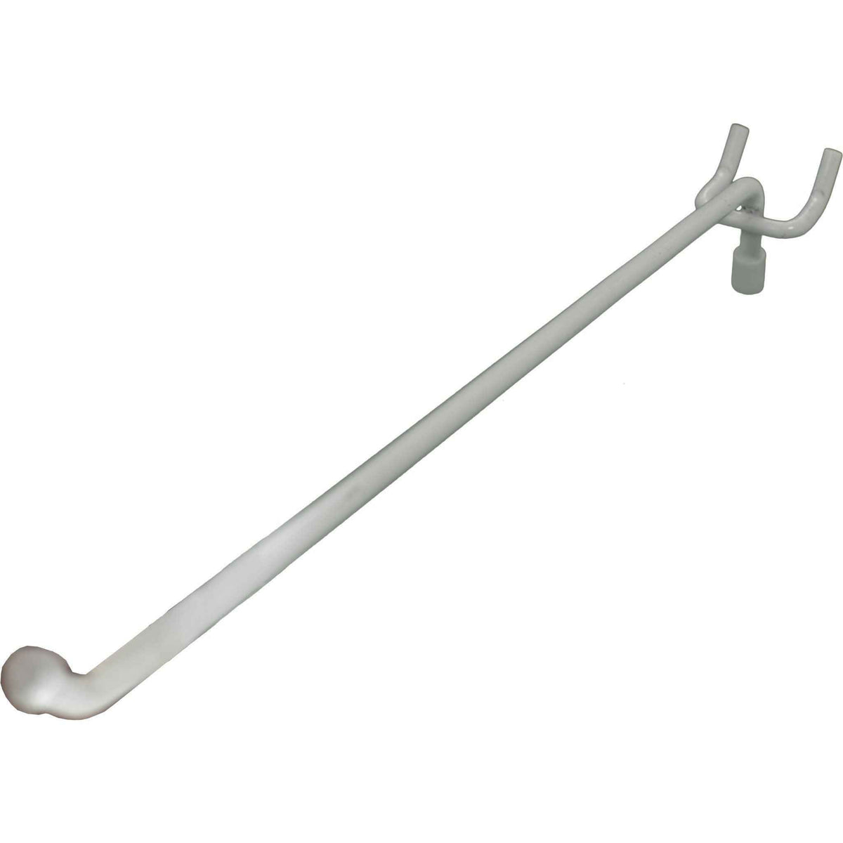 Peg Board Hooks, White Straight 10in Long - Lee Display