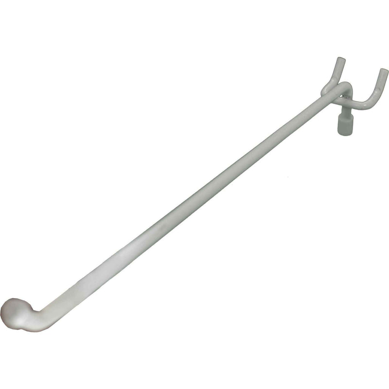 Peg Board Hooks, White Straight 10in Long - Lee Display
