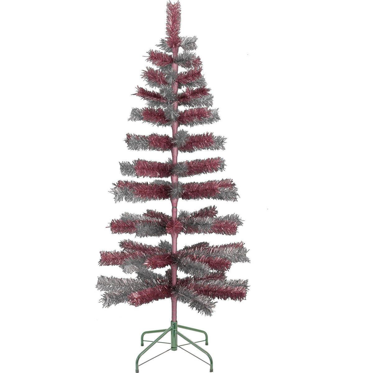Pink & Silver Mixed Tinsel Christmas Tree - Lee Display