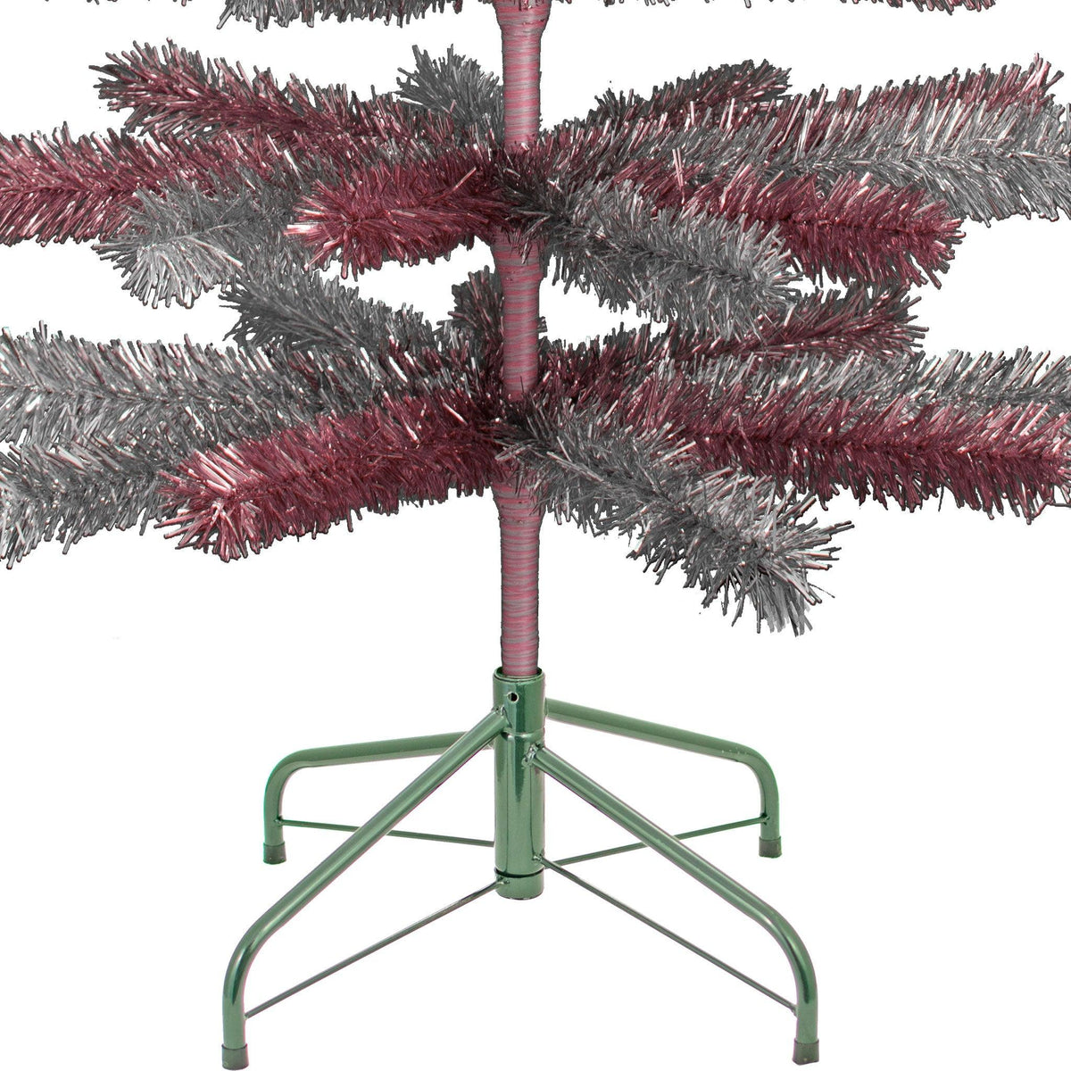 Pink & Silver Mixed Tinsel Christmas Tree - Lee Display