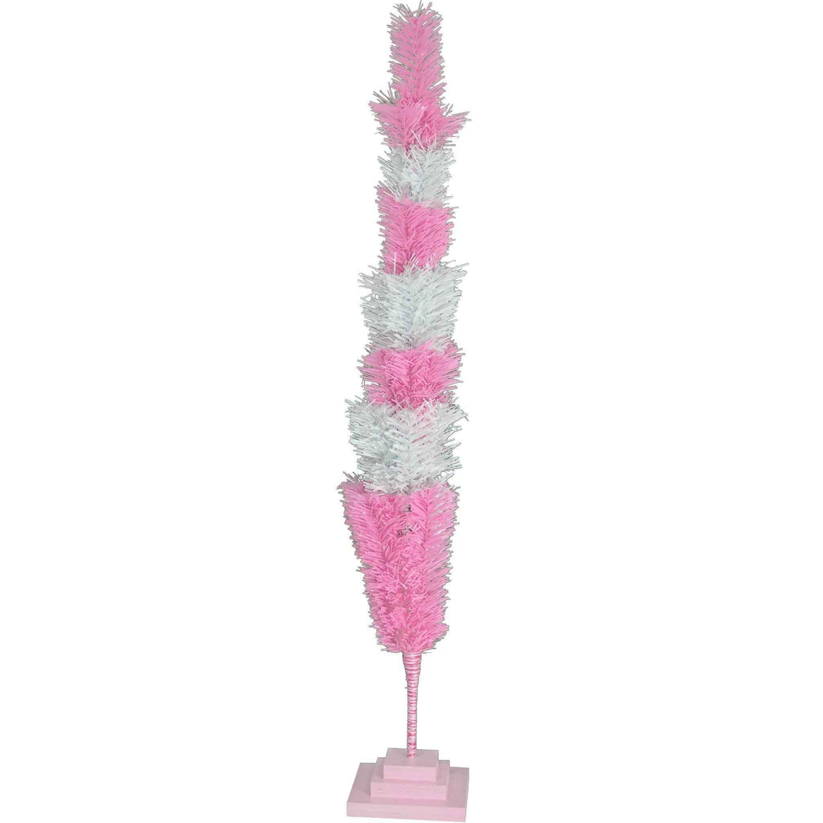 Pink & White Layered Tinsel Christmas Tree - Lee Display