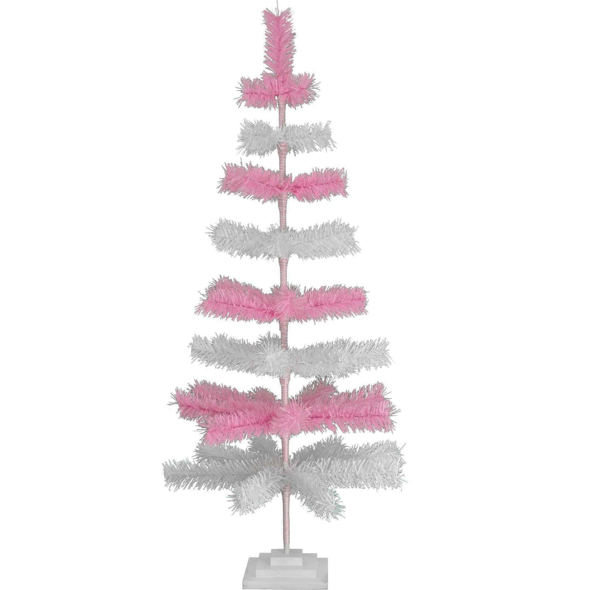 Pink & White Layered Tinsel Christmas Tree - Lee Display