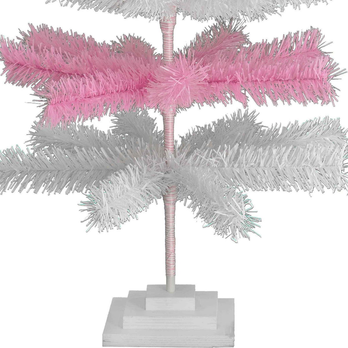 Pink & White Layered Tinsel Christmas Tree - Lee Display