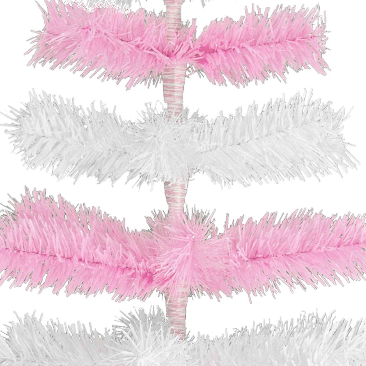 Pink & White Layered Tinsel Christmas Tree - Lee Display