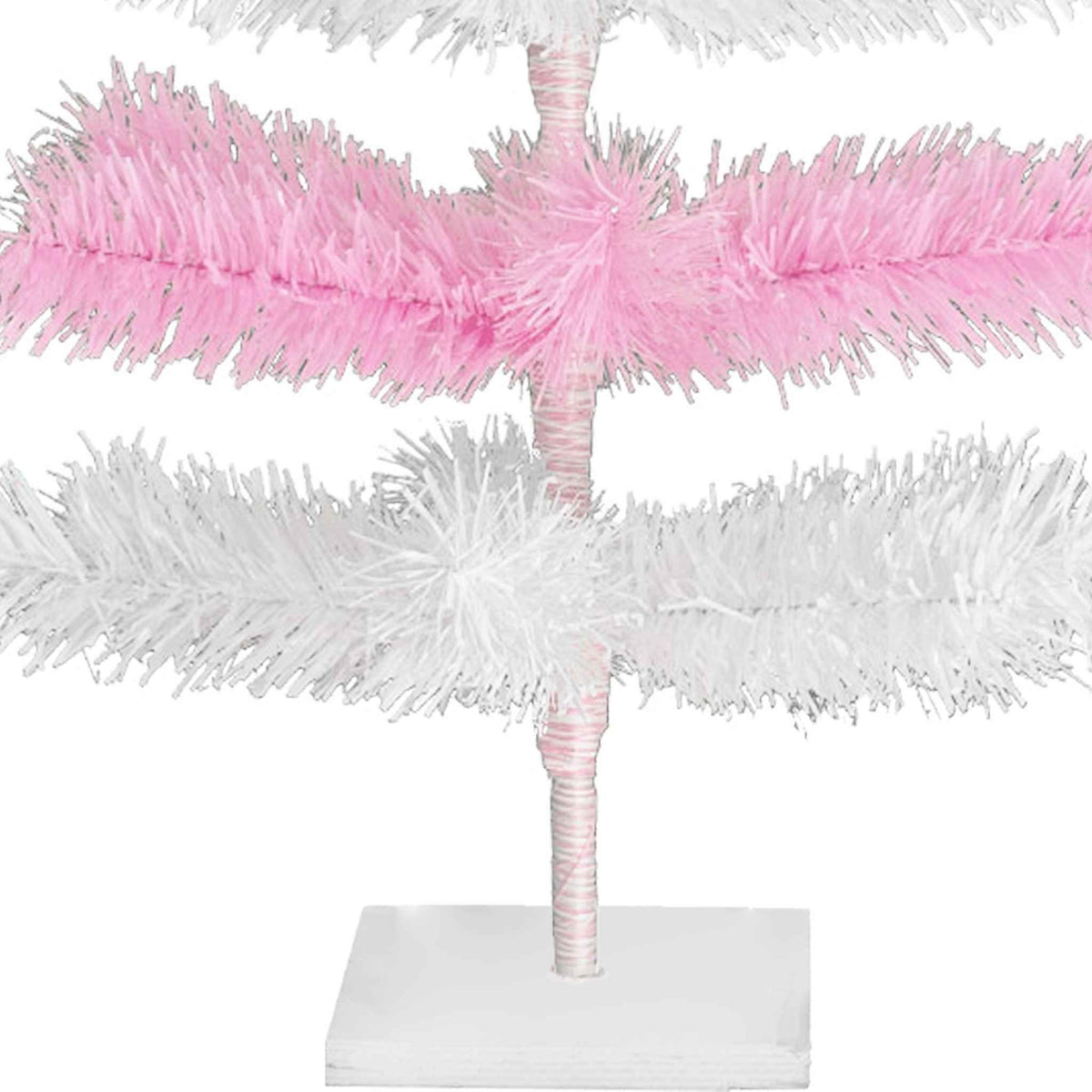 Pink & White Layered Tinsel Christmas Tree - Lee Display
